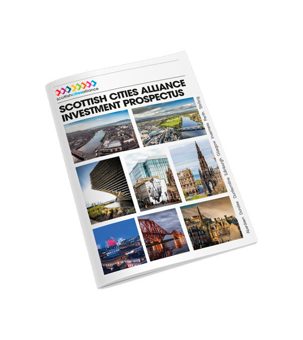 The Cover or over investment prospective showing images from Scotland's eight cities.