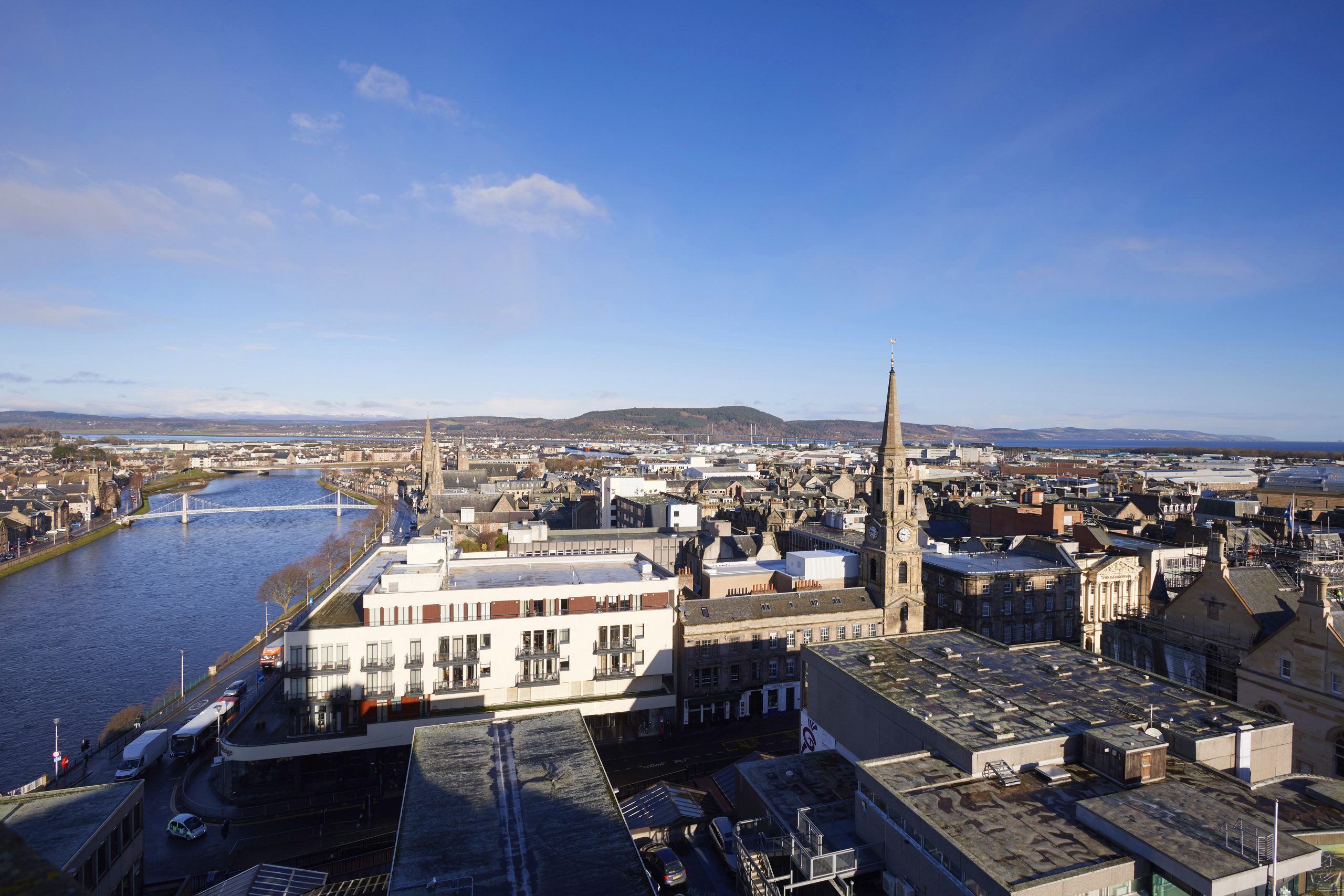 A view of Inverness city from above looking towards Beauly Firth