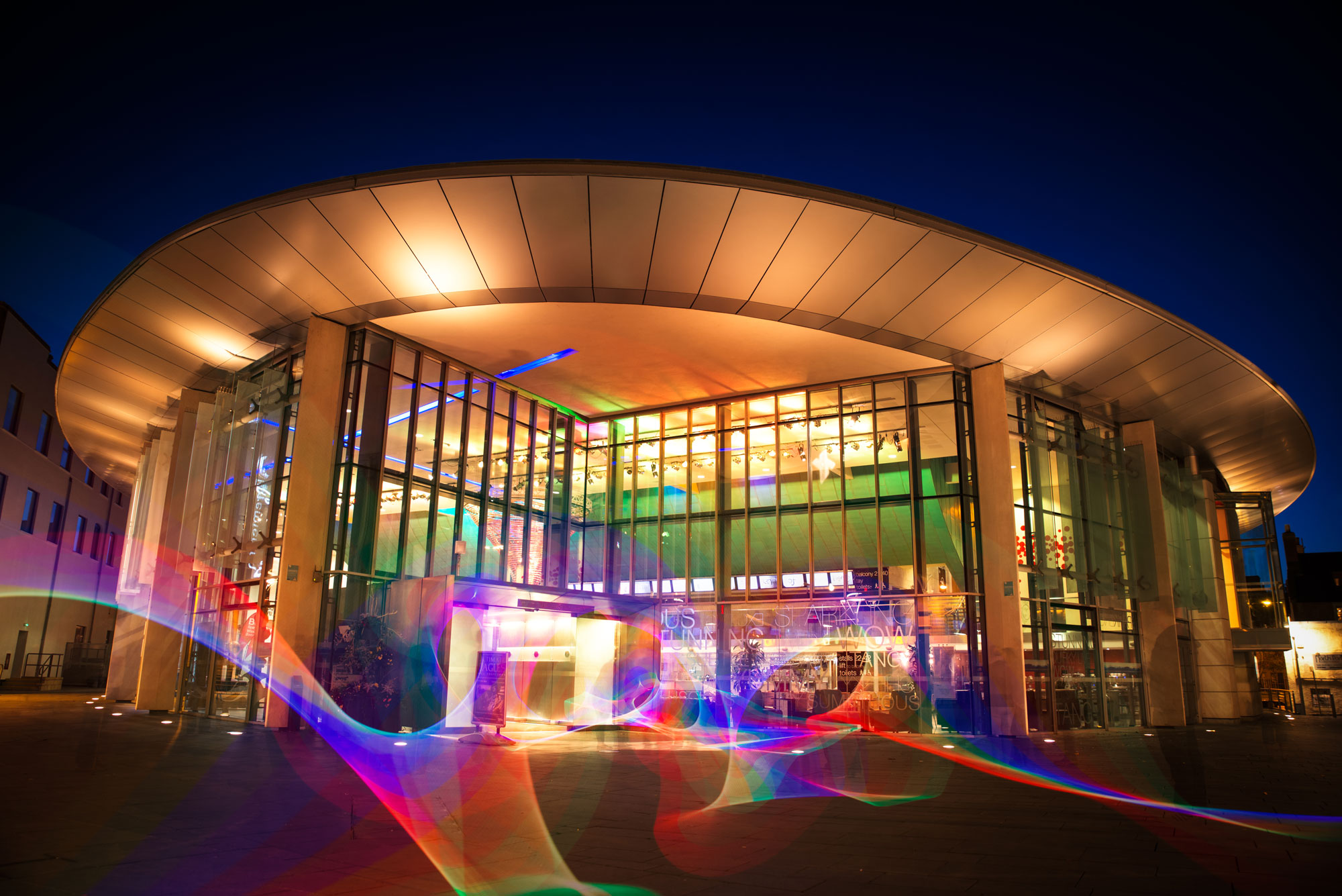 Exterior of Perth Concert Hall at night