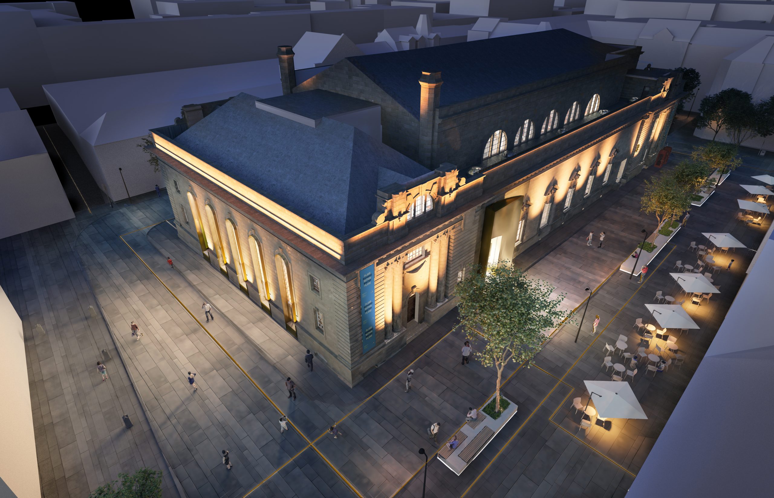 Artist's impression of completed Perth City Hall redevelopment