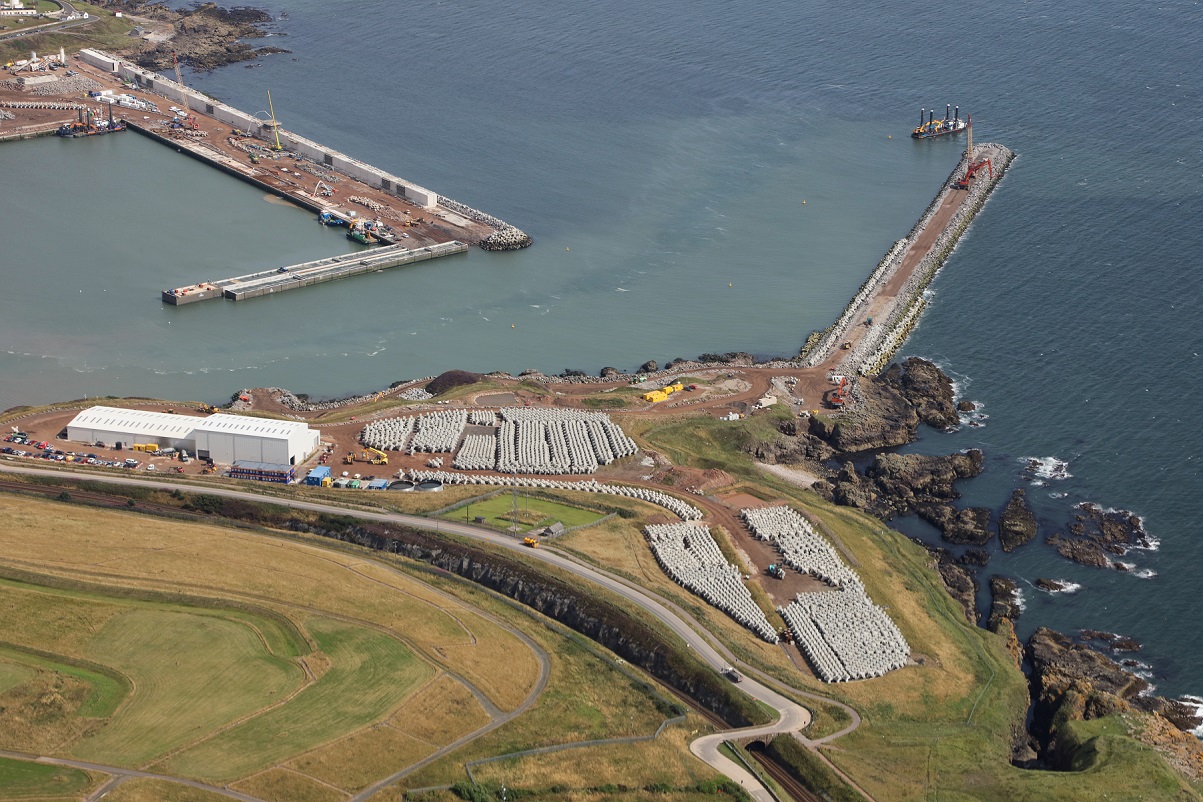 Aerial view of South Harbour Aberdeen