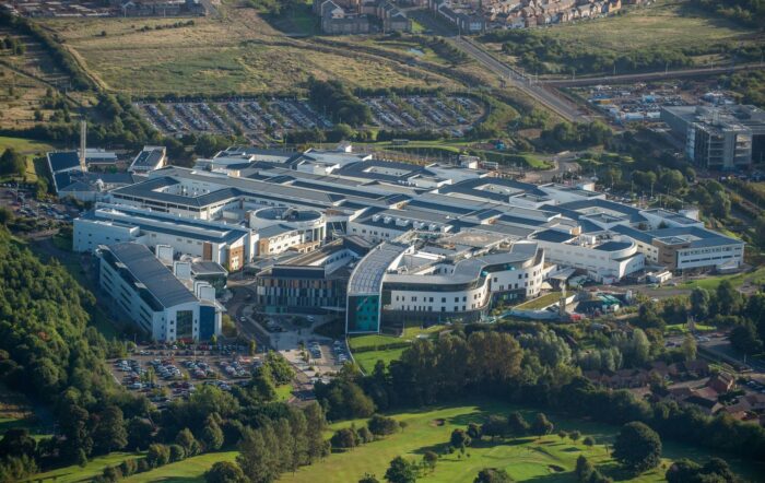 An aerial view of the Edinburgh Bioquarter including the Edinburgh Royal infirmary