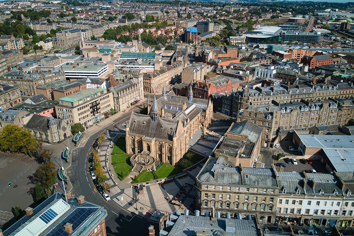 Dundee city centre from above